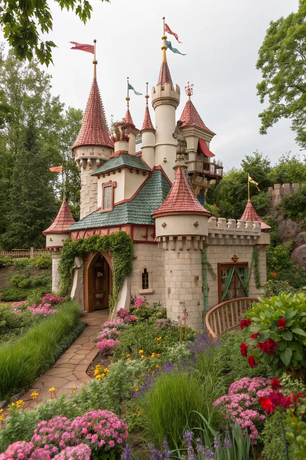 A whimsical fairy tale castle playhouse that brings stories to life.