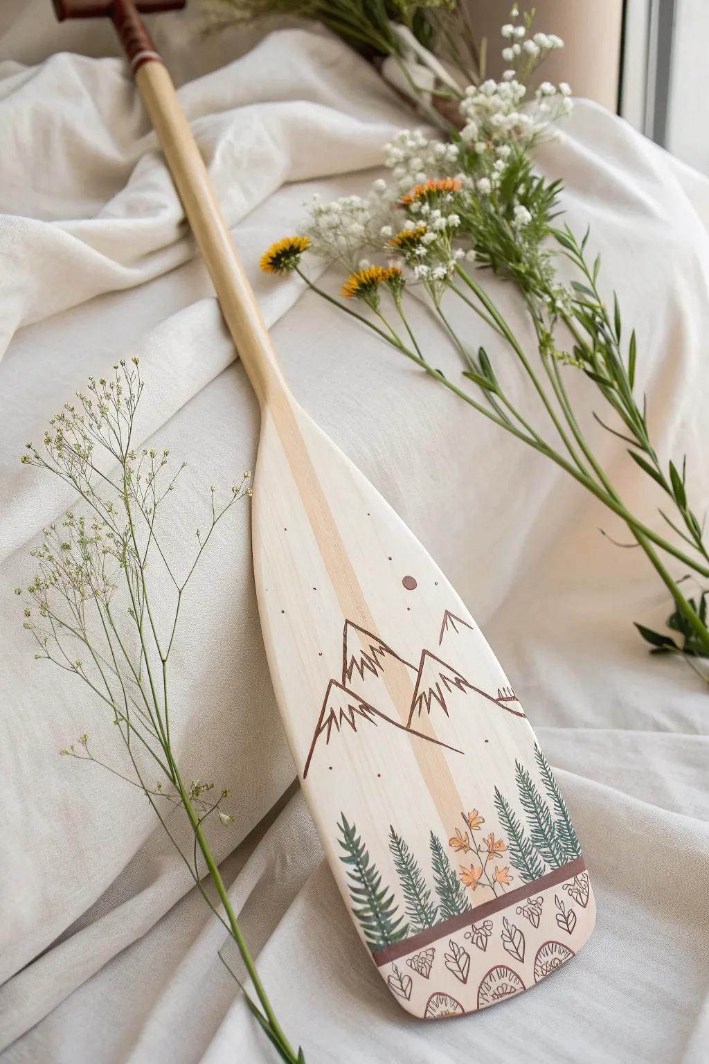 Elevate your space with nature-inspired paddle art: simplicity meets the great outdoors.