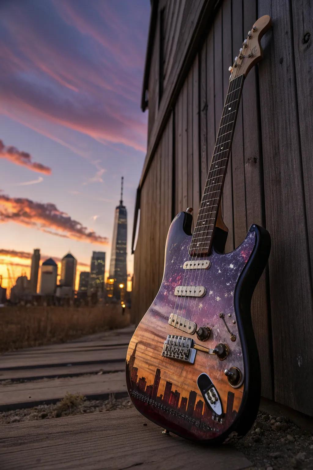 Capture the essence of the city with a guitar that tells your story.
