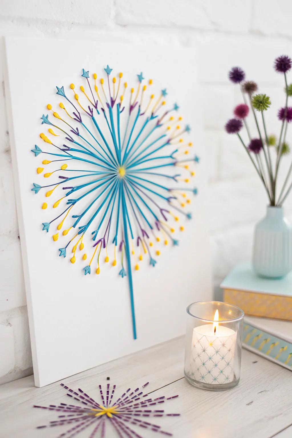 Celebrate in style with this stunning paper firework craft, a burst of color and elegance!