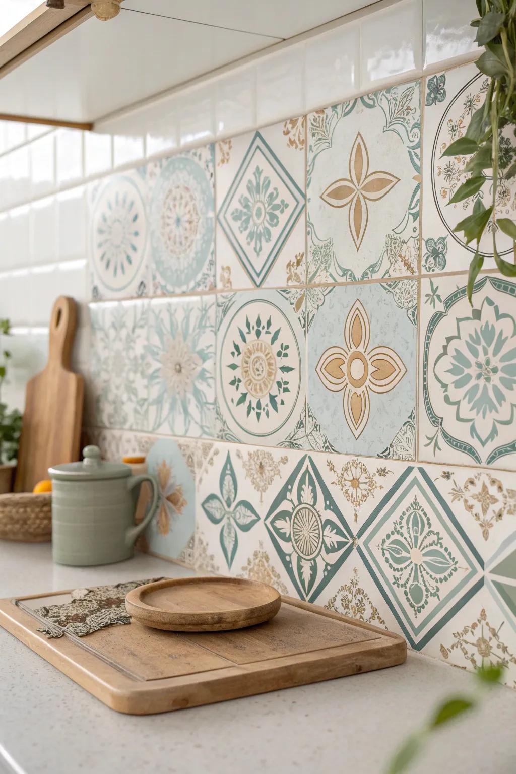 Transform your space into a Moroccan retreat with boho-inspired peel and stick backsplash tiles.