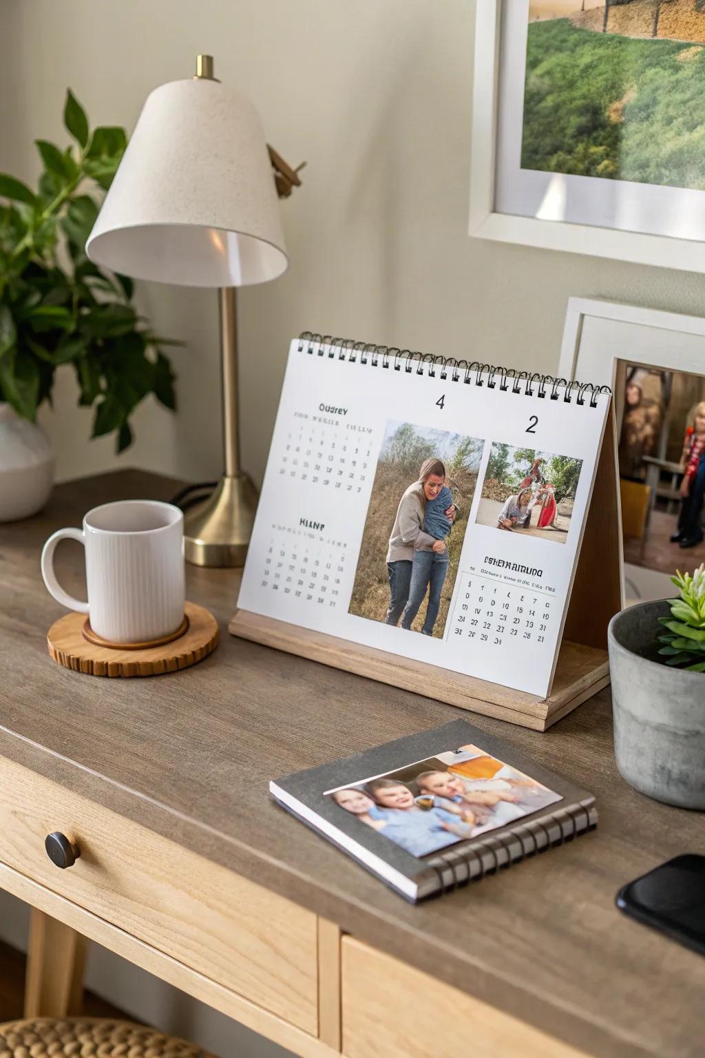 A custom photo calendar brings back cherished memories throughout the year.