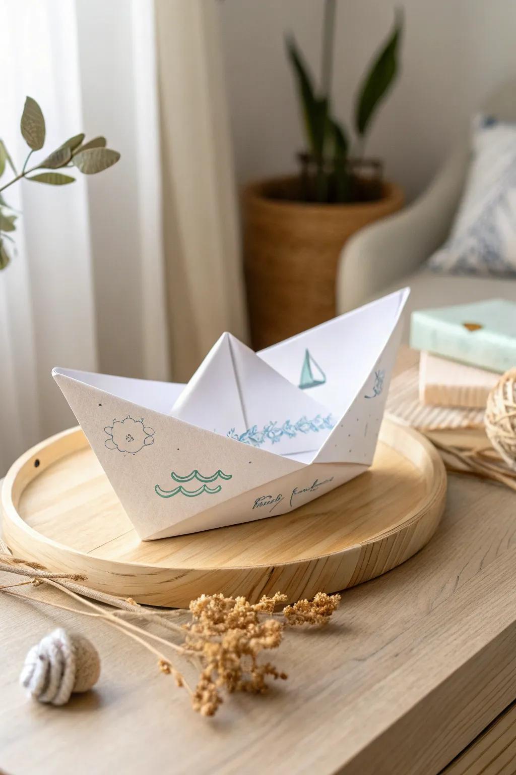 Sail into creativity with this charming envelope boat craft, where simplicity meets artistry.