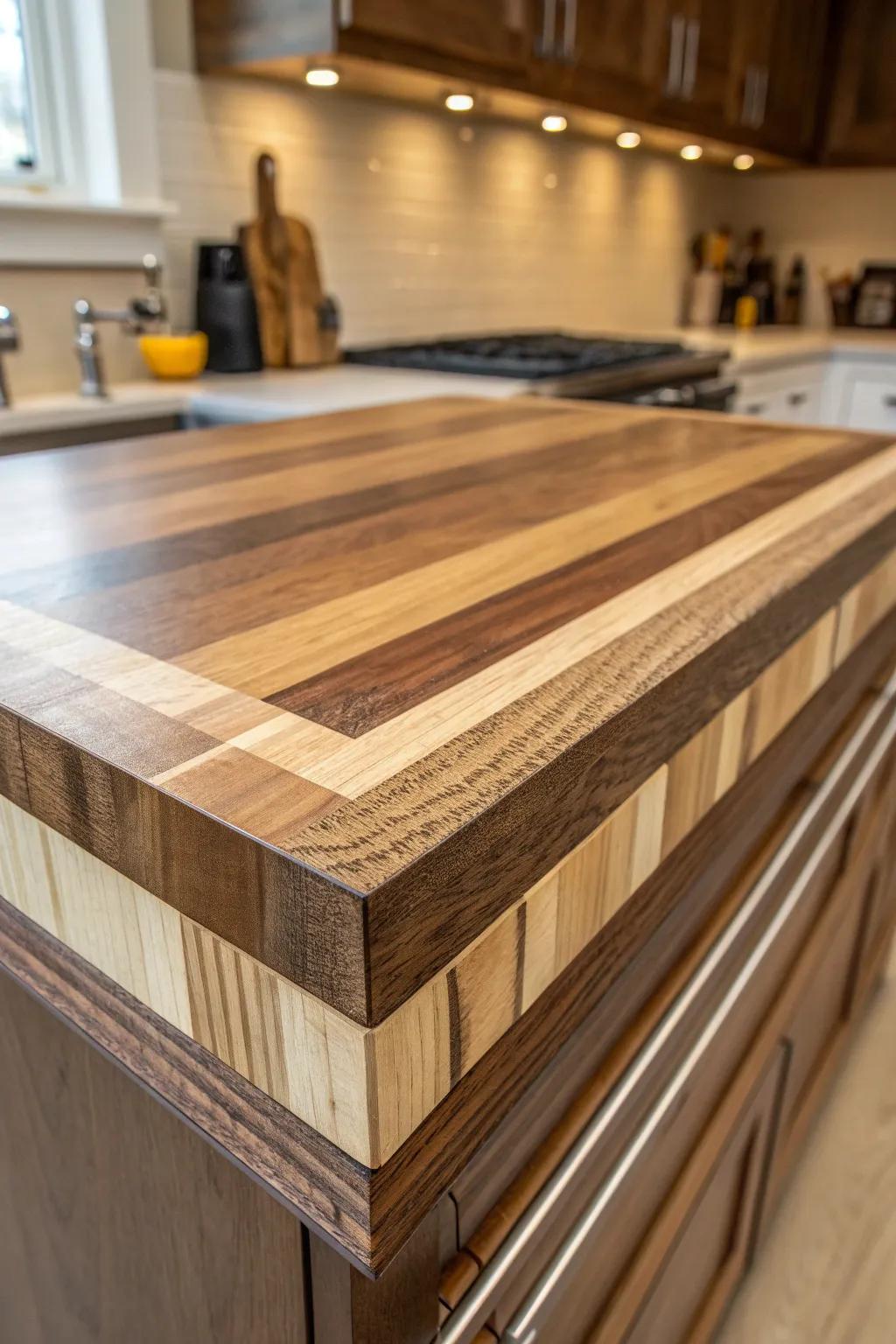 Elevate your space with the layered elegance of a plywood countertop—where craftsmanship meets style.