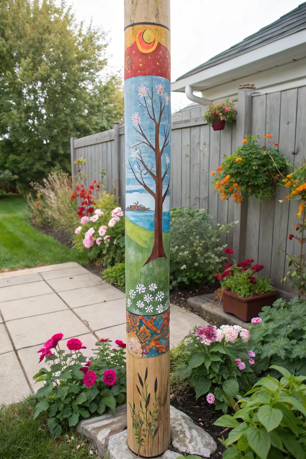 Experience the magic of all four seasons with a themed pole.