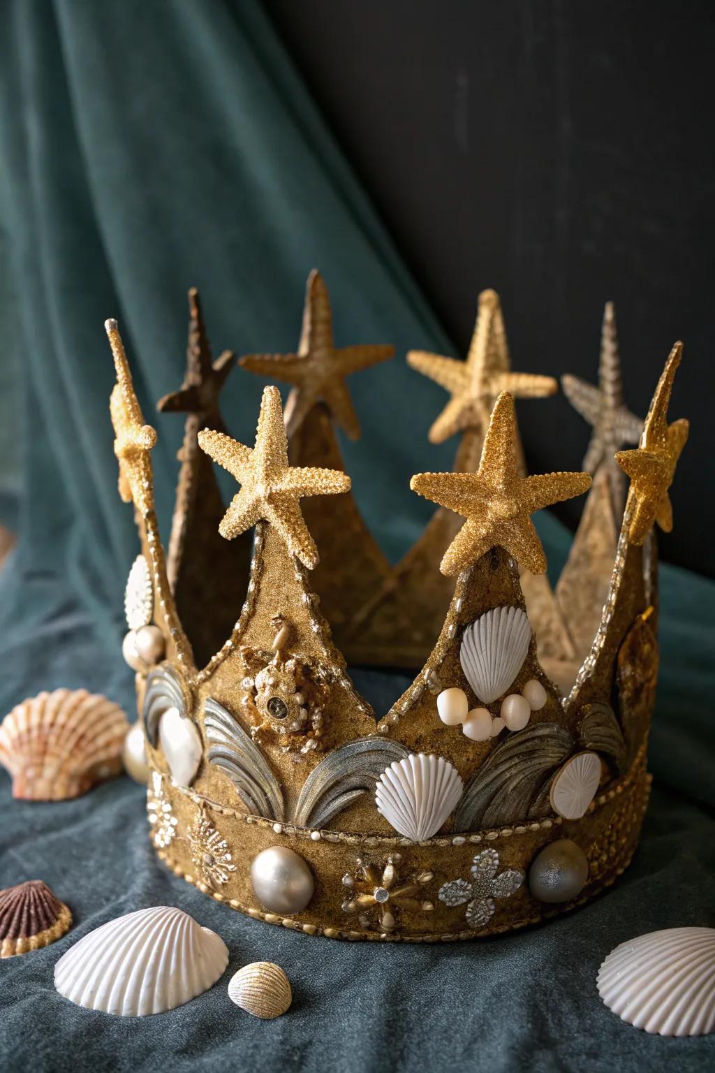 Craft Your Own Myth: A Regal Poseidon Crown That Shines with Nautical Elegance.