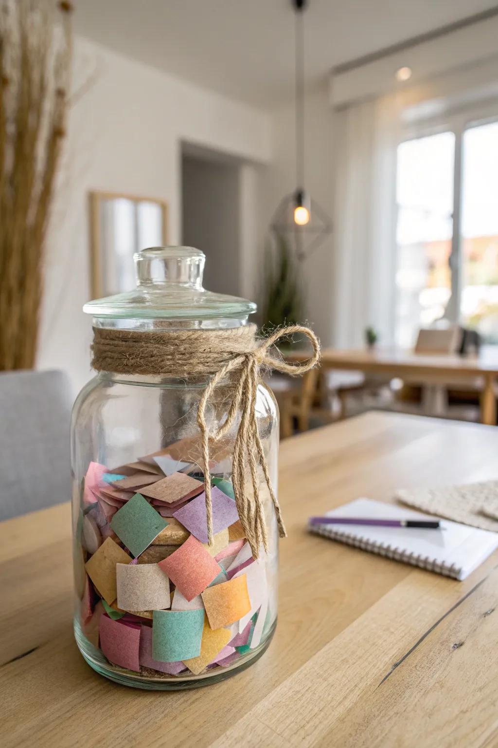 Capture family moments of thankfulness with a Gratitude Jar that blends minimalist elegance and heartfelt memories.