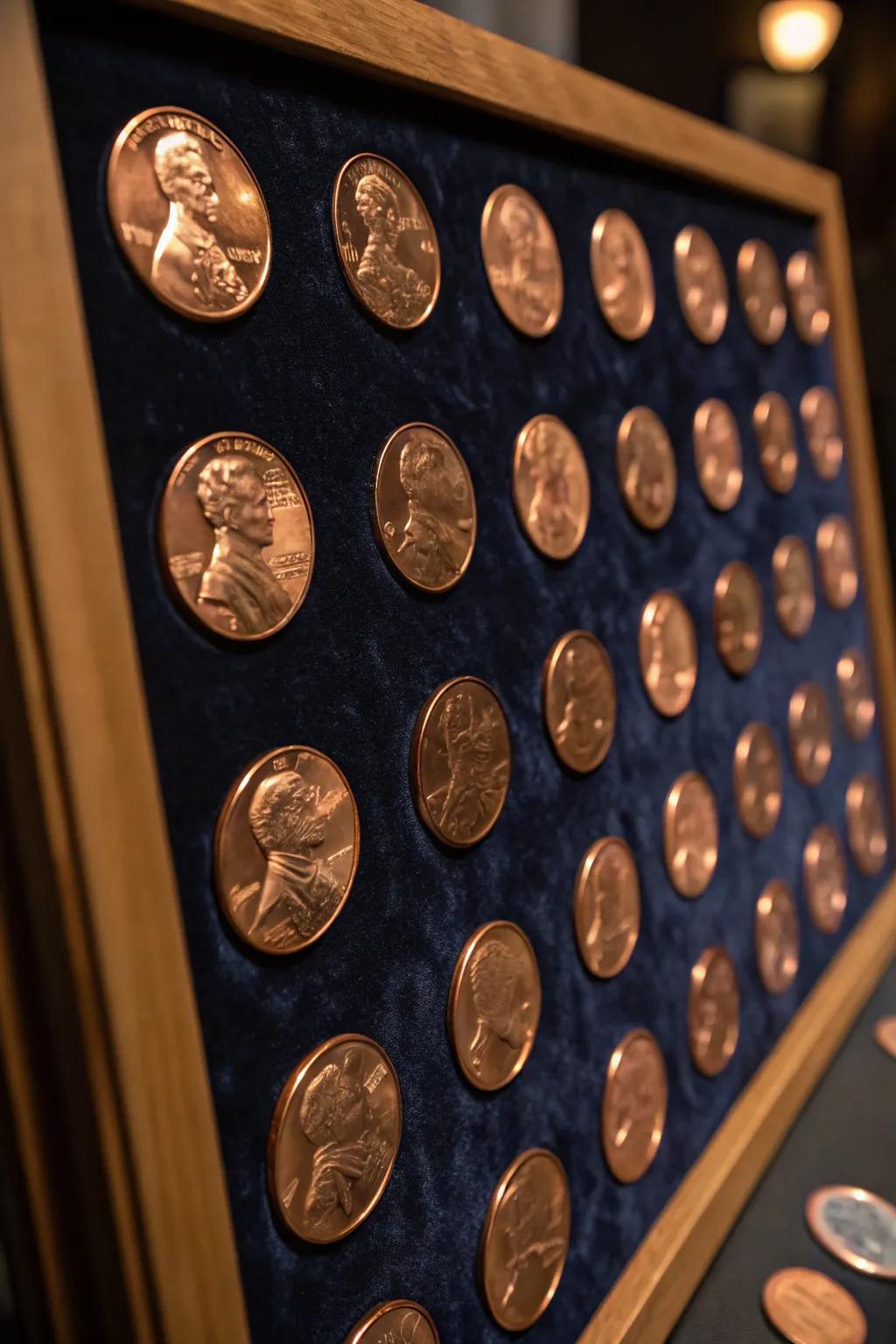 Shadow boxes give your penny collection depth and dimension.