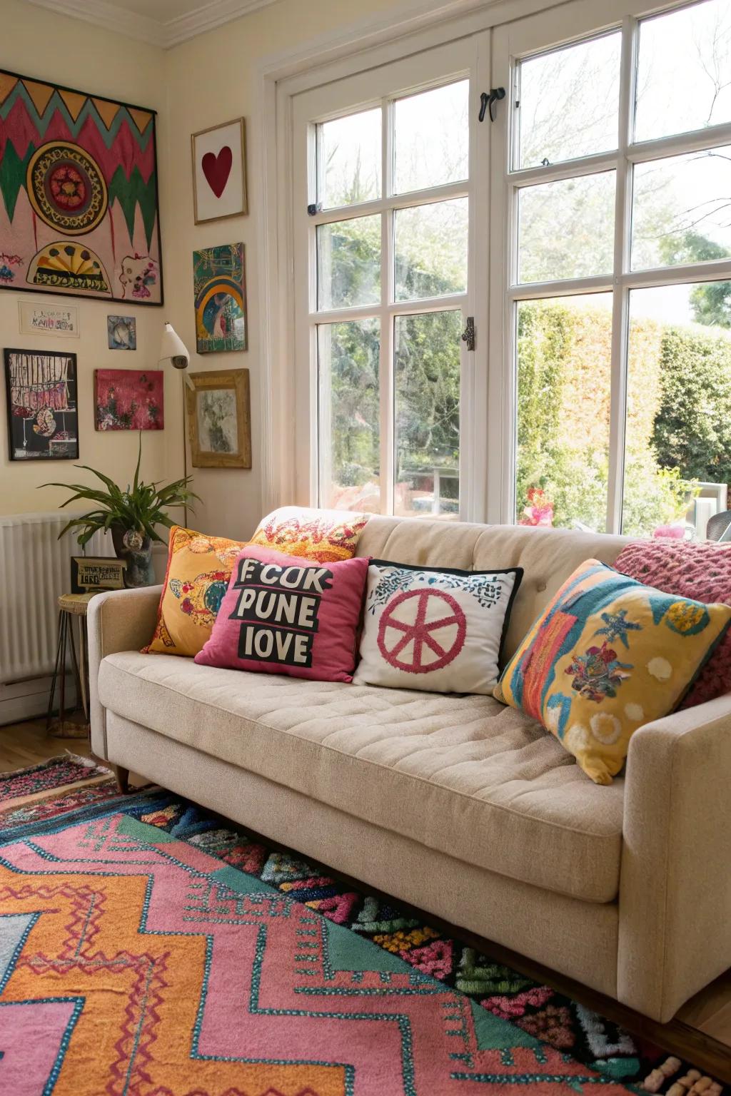 Transform plain pillows with standout punk patches.