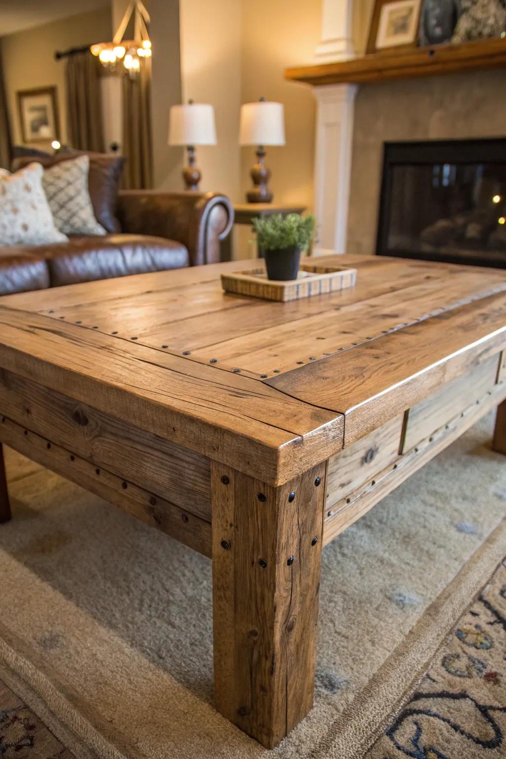 Elevate your space with a coffee table that speaks volumes through its history and craftsmanship.