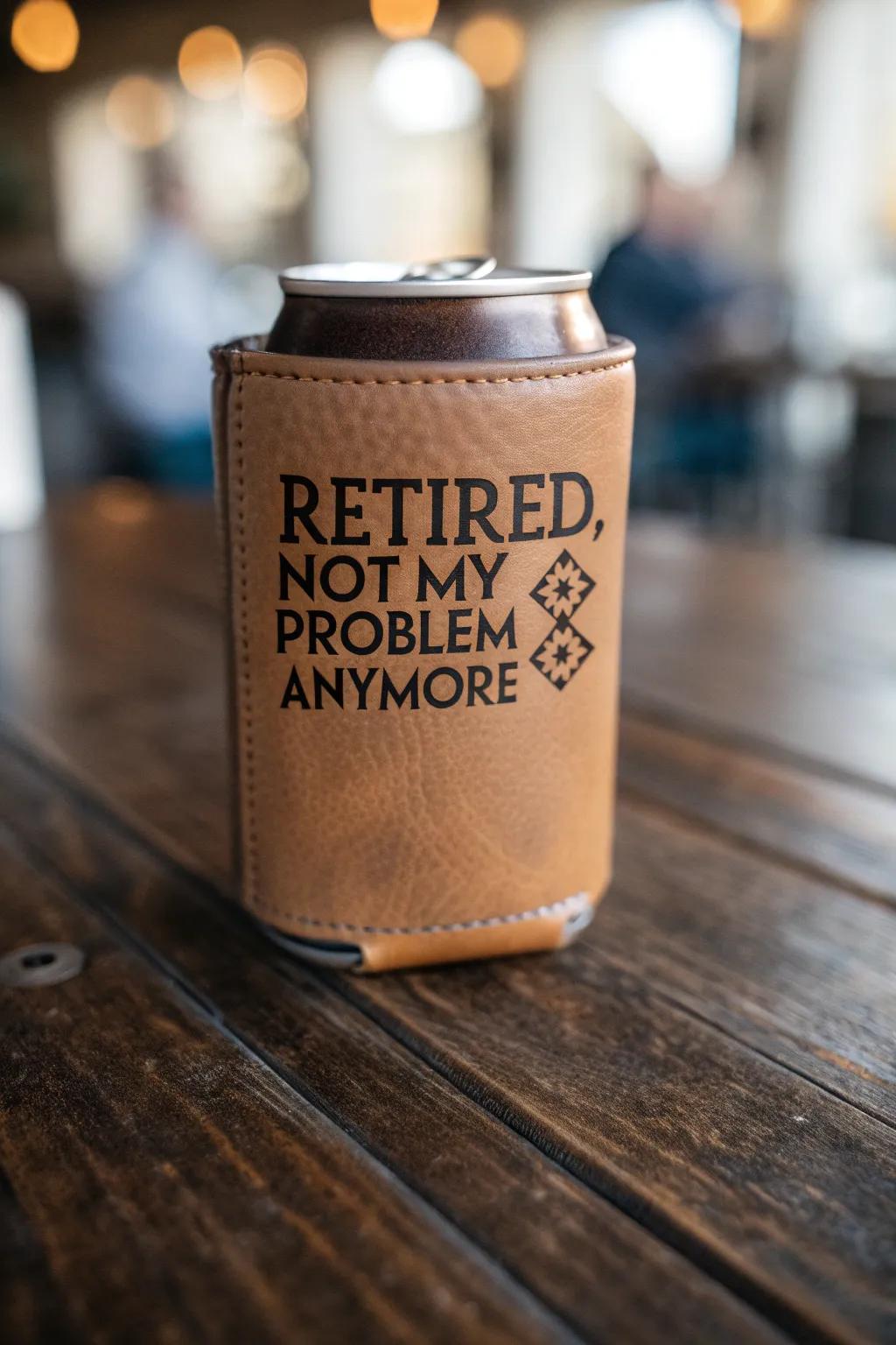 Celebrate retirement with a touch of humor and craftsmanship.