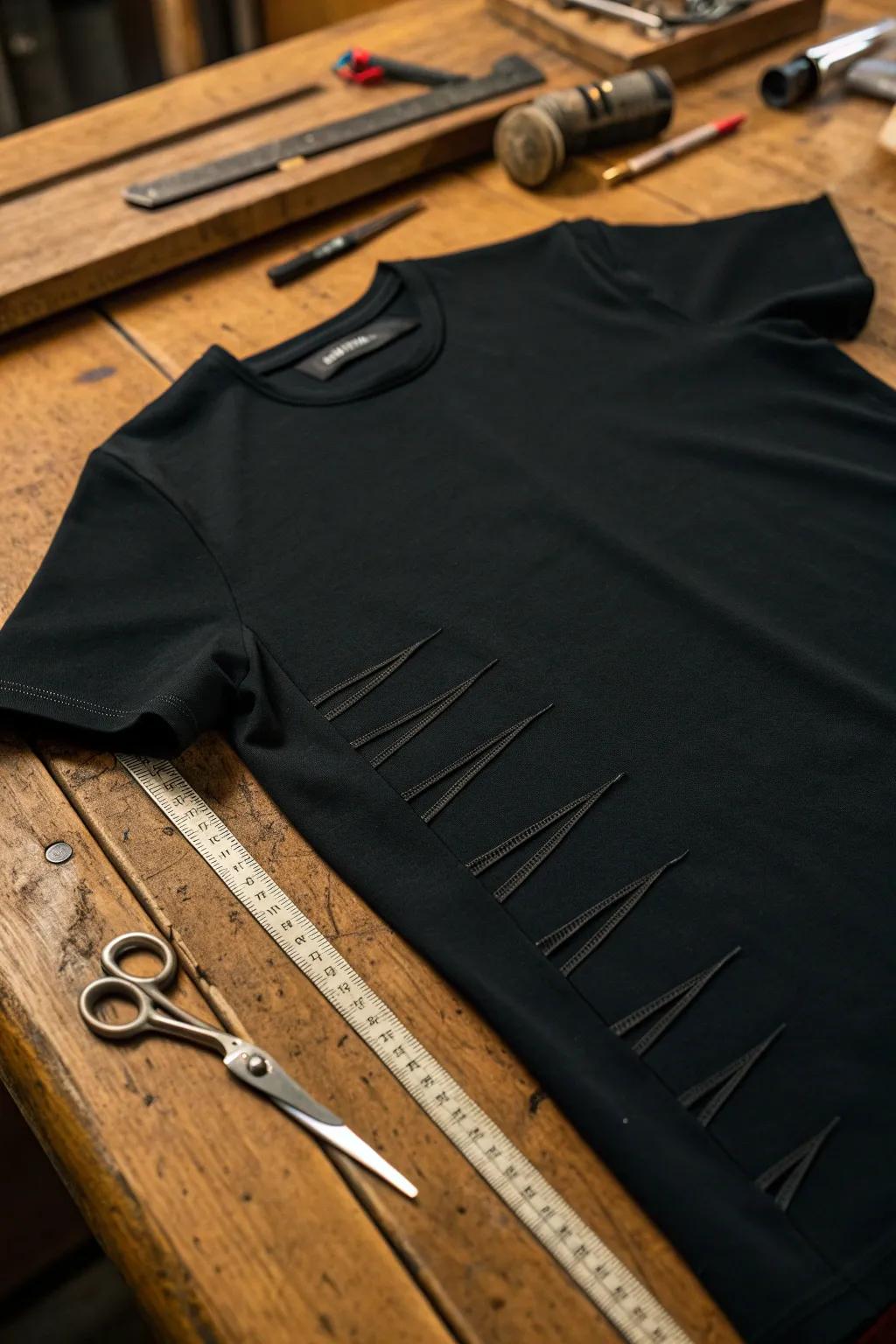 Elevate your style with handcrafted side slashes - perfect for the modern, edgy look.