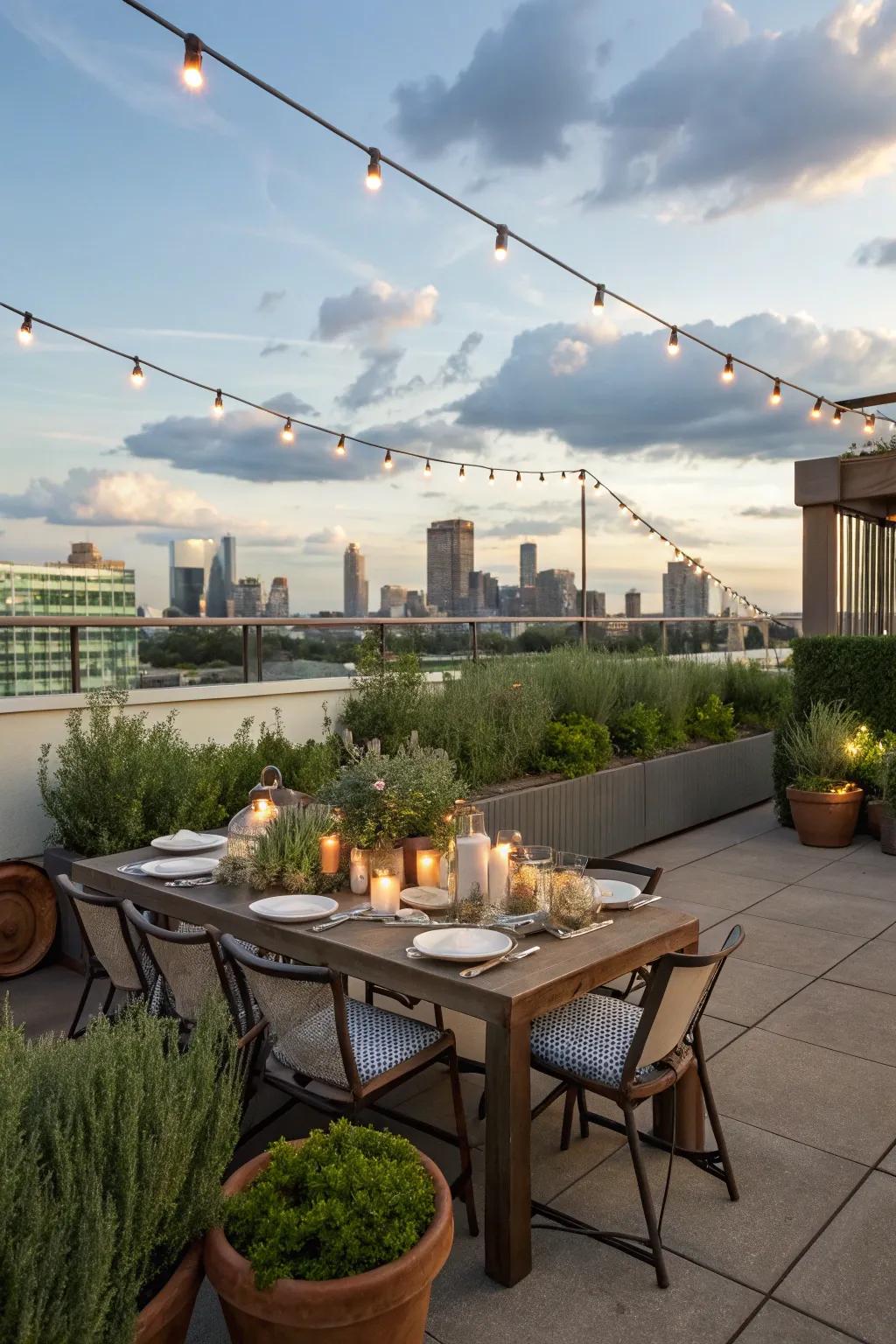 An inviting dining space for enjoying meals with friends and family outdoors.