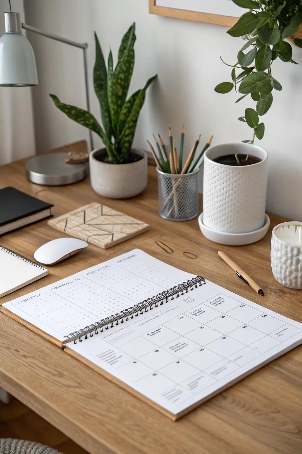 A minimalist planner that complements any elegant home office