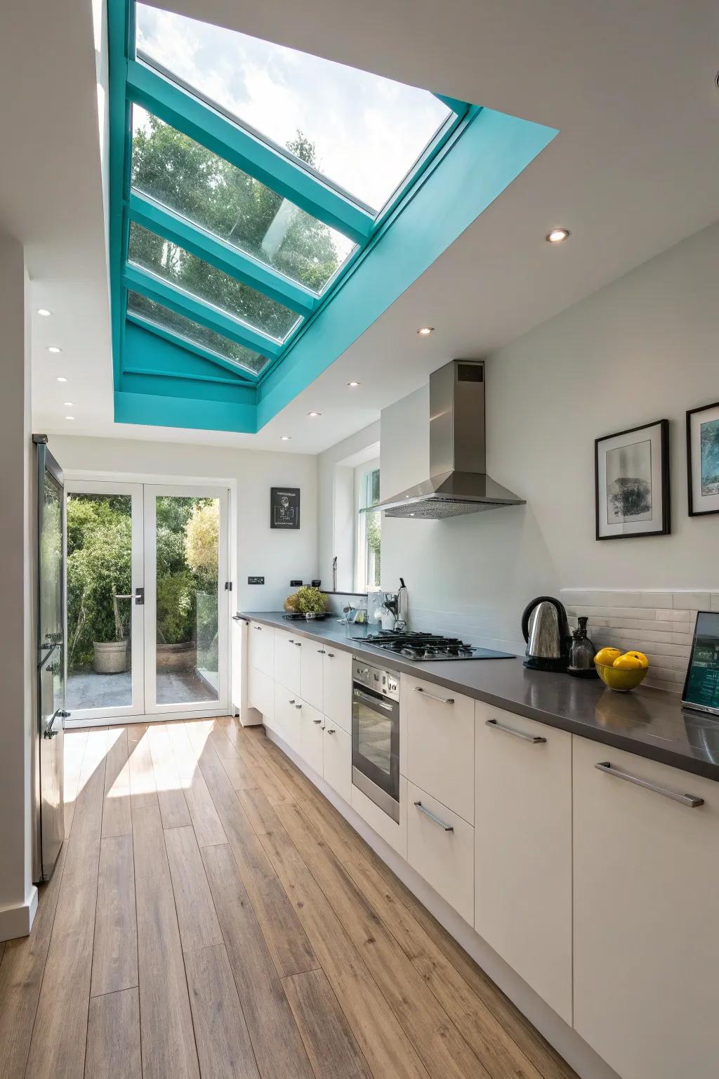 Add a splash of color with a bold skylight.