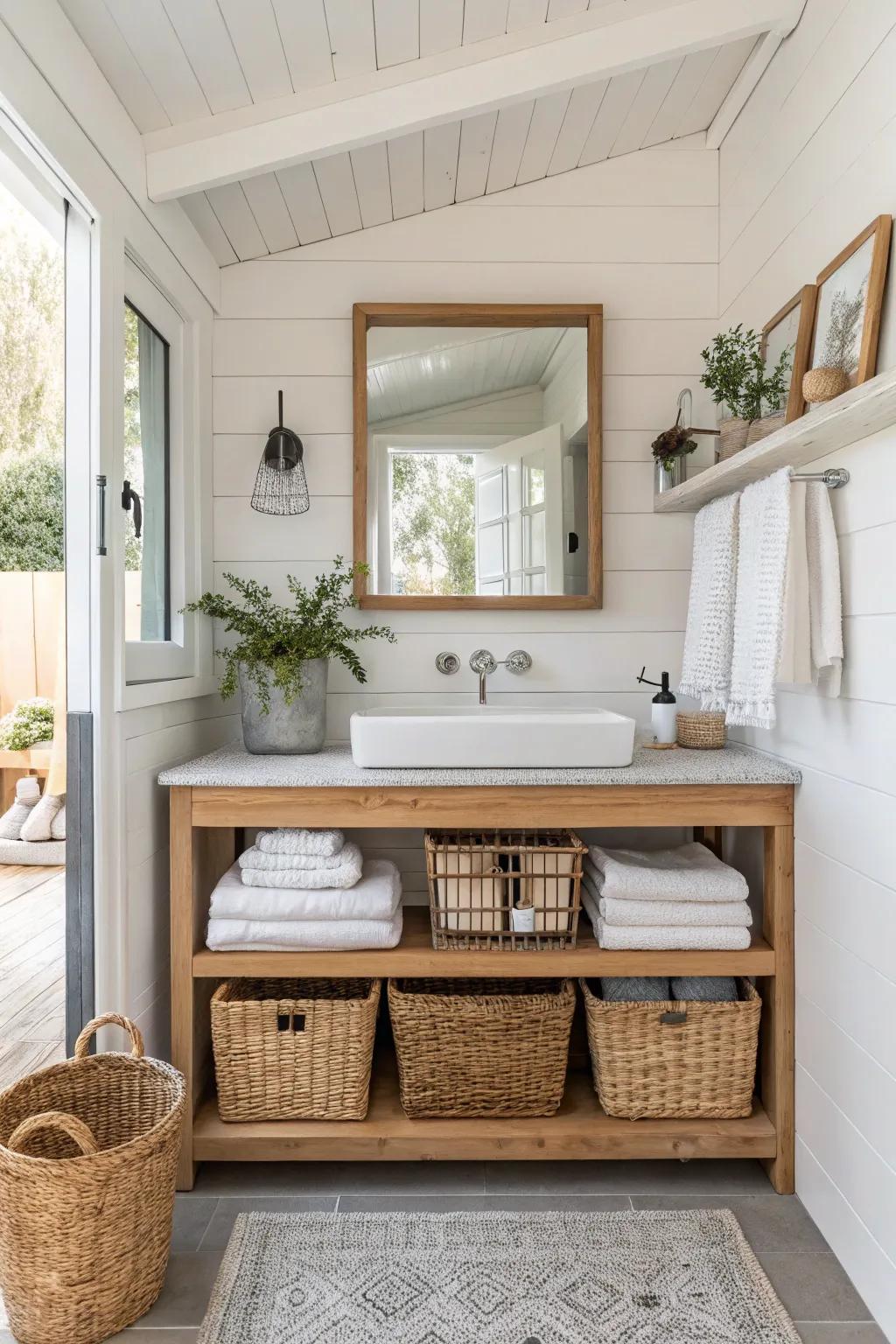 Smart storage solutions keep your bathroom organized and clutter-free.