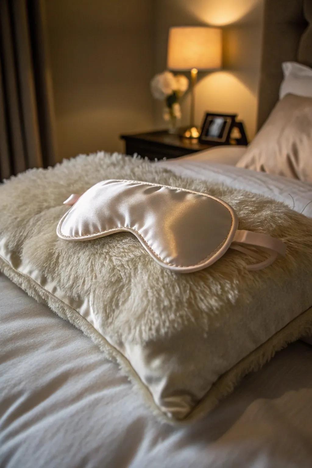 A silk sleep mask for restful and uninterrupted sleep.