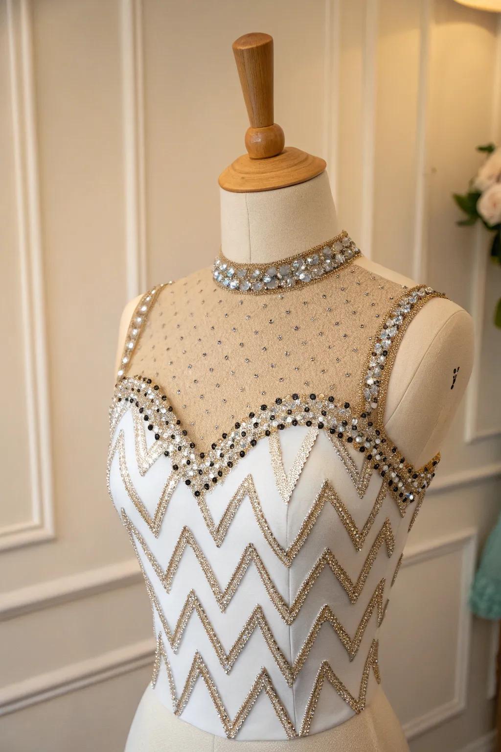 Elevate your dance costume with a timeless chevron sparkle.