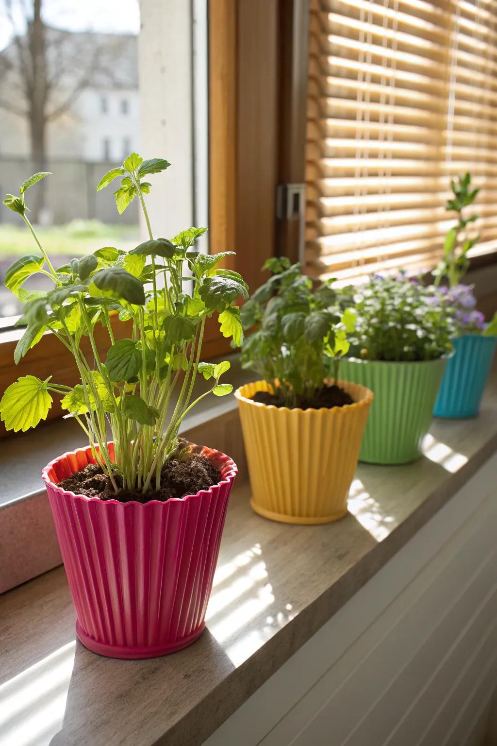 Add a touch of green with eco-friendly straw planters.