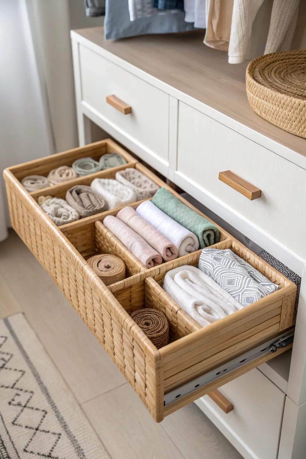 Transform your t-shirt collection with minimalist storage boxes for effortless organization and style.