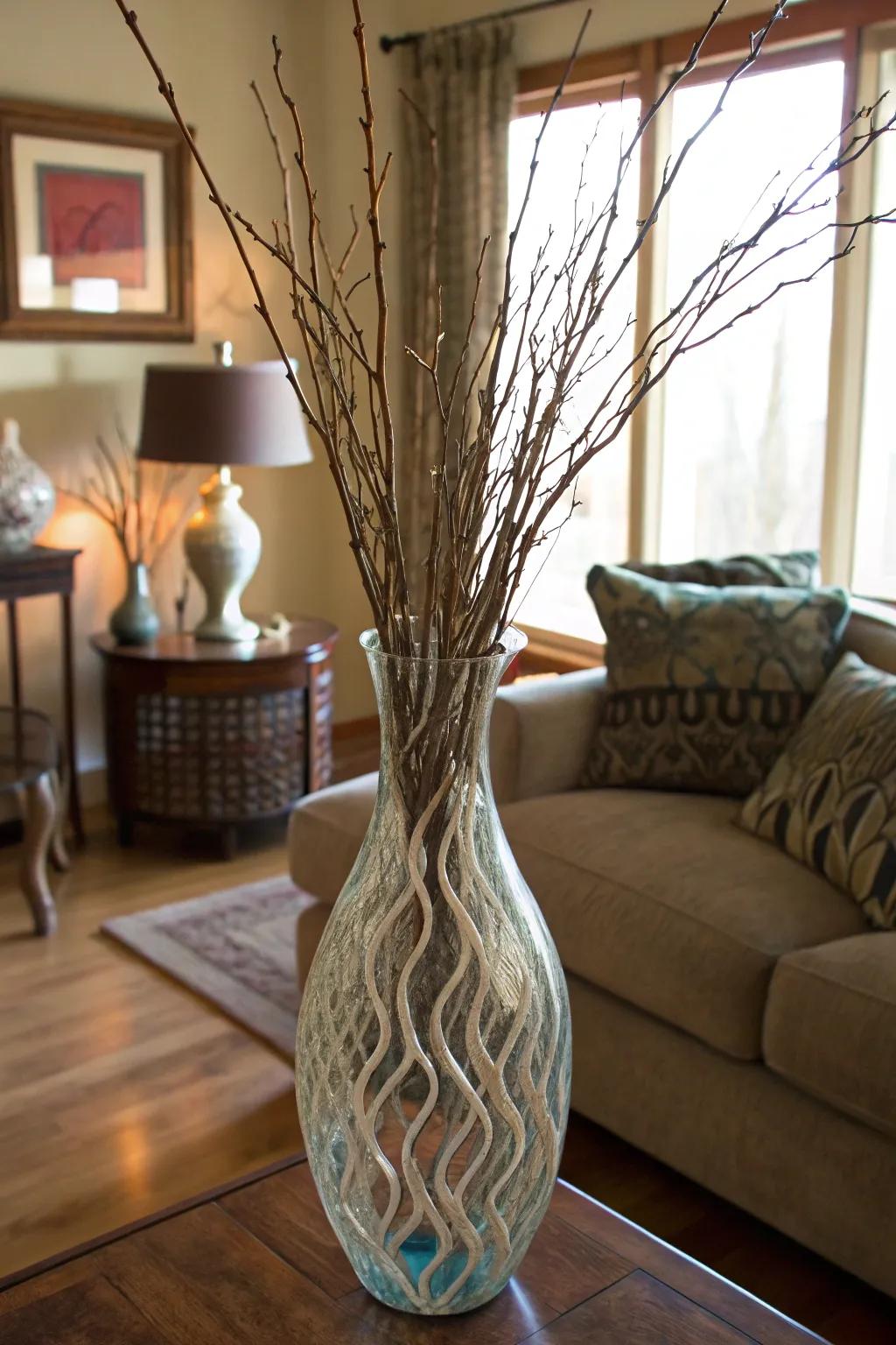 Curved vases add an artistic element to your space.