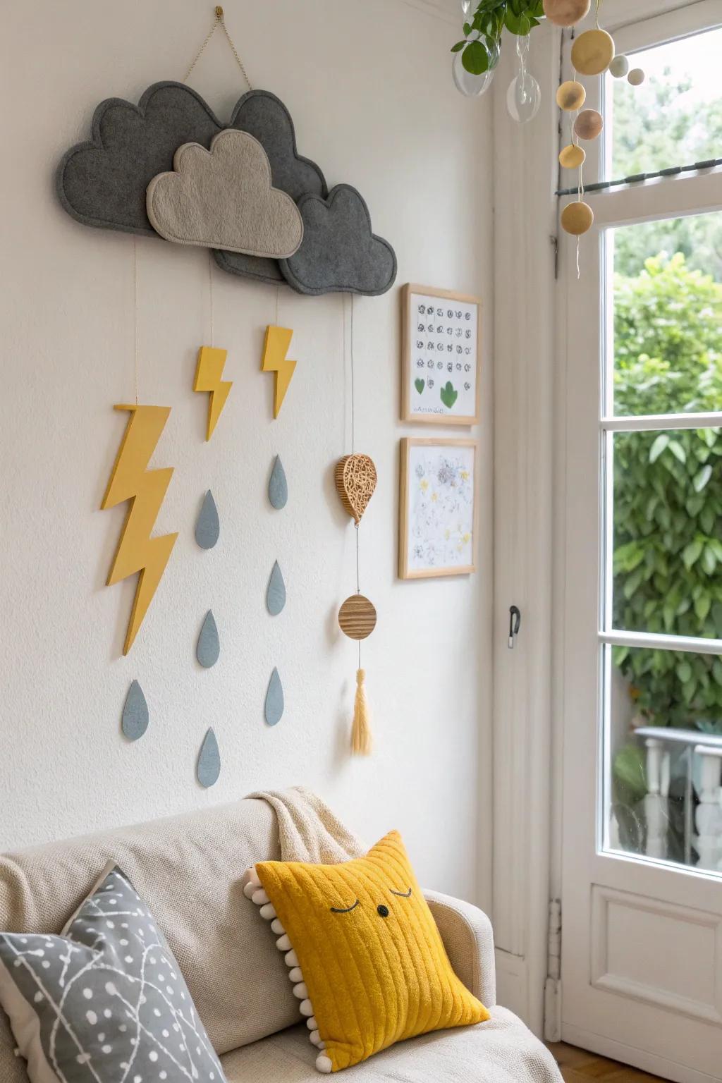 Bring the storm inside with this beautifully crafted interactive weather wall!