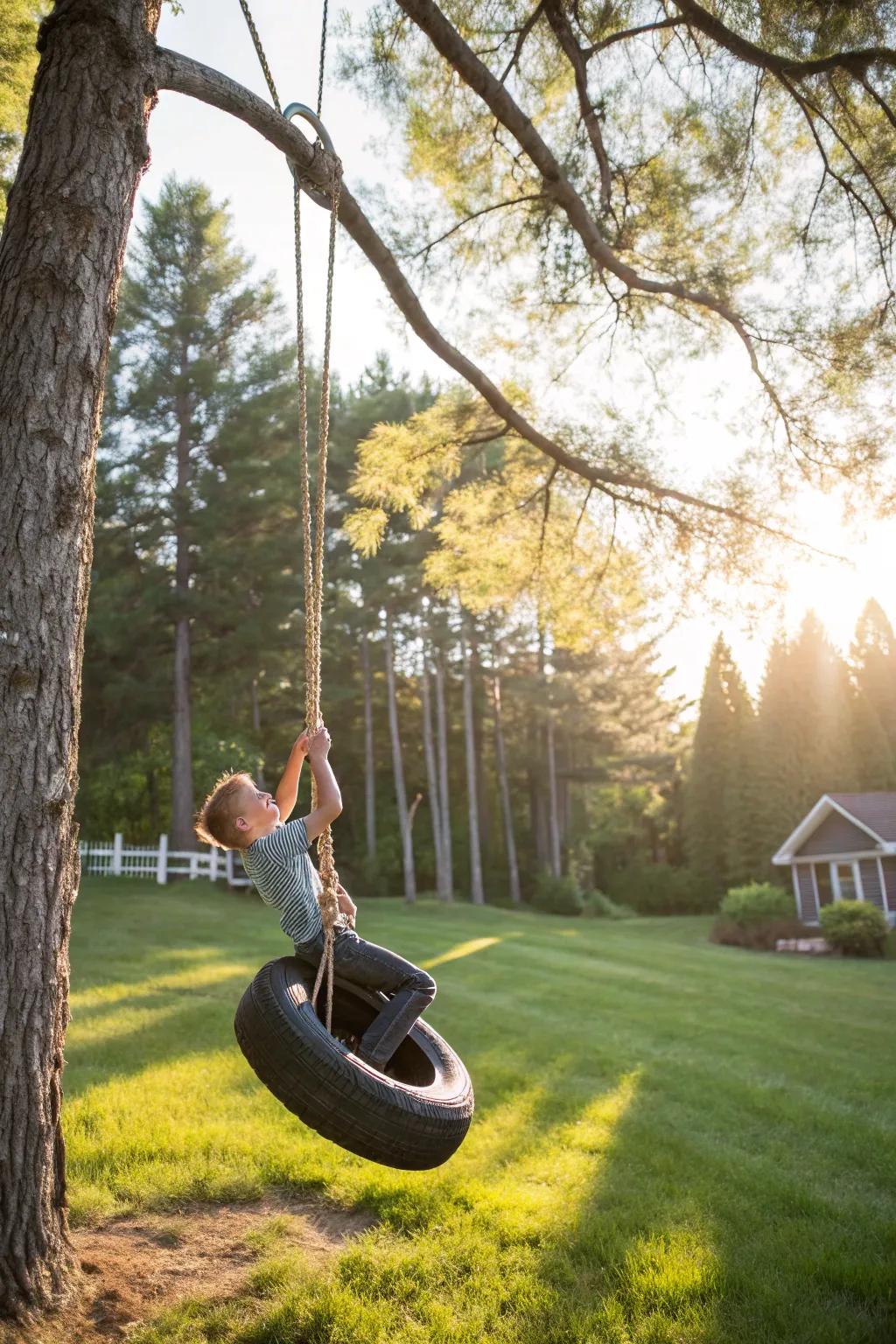 Classic Tire Swing for Outdoor Fun