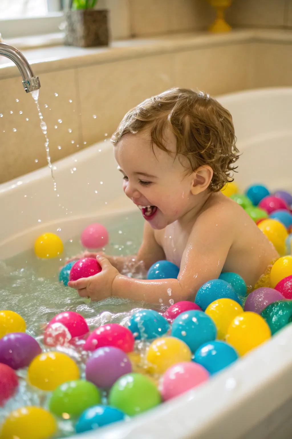 An Easter egg hunt, but in the tub!