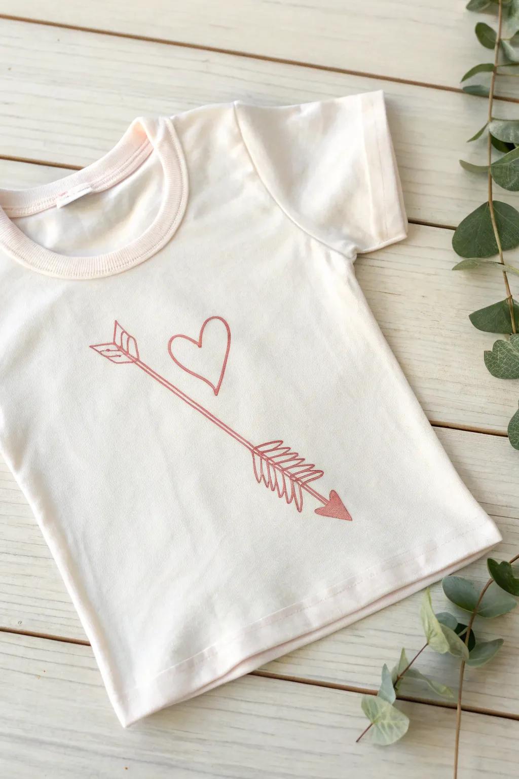 Aim straight for the heart this Valentine's with our Cupid's Arrow Tee – where simplicity meets playful charm!