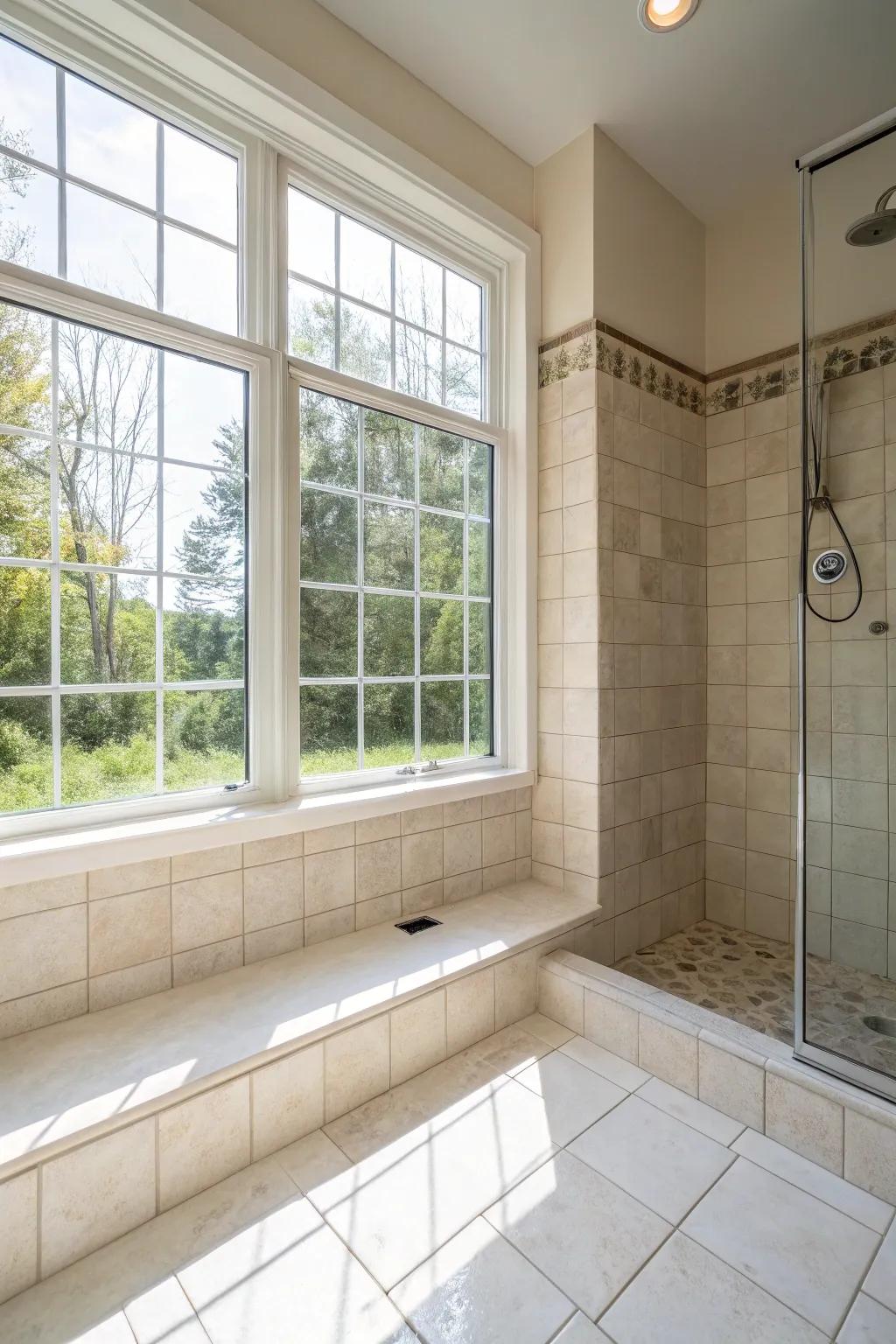 Brighten up your shower space with natural light.