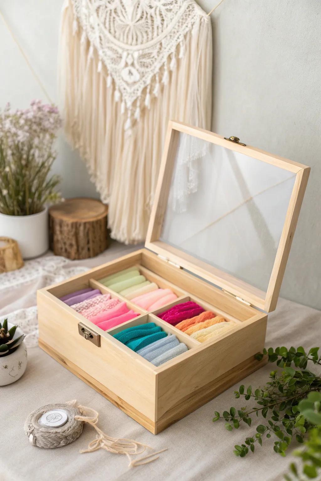 Showcase your tutu collection in style with this elegant, clear-lidded storage box. A perfect blend of simplicity and beauty for your space.