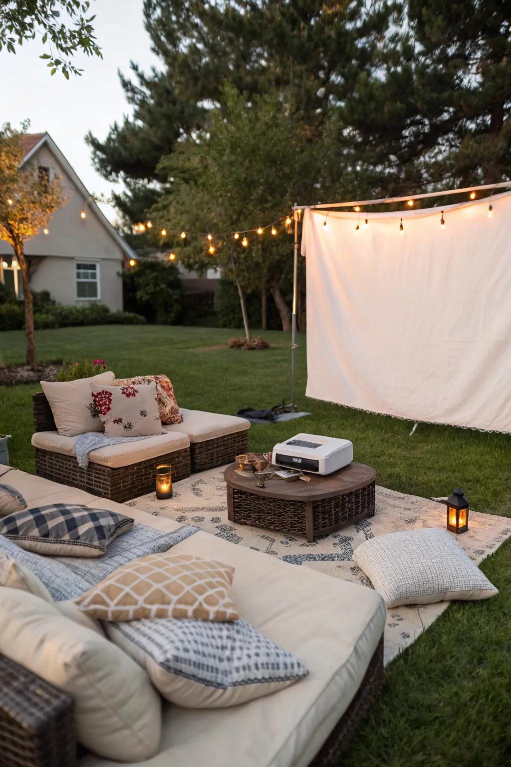 Host an enchanting outdoor movie night under the stars.