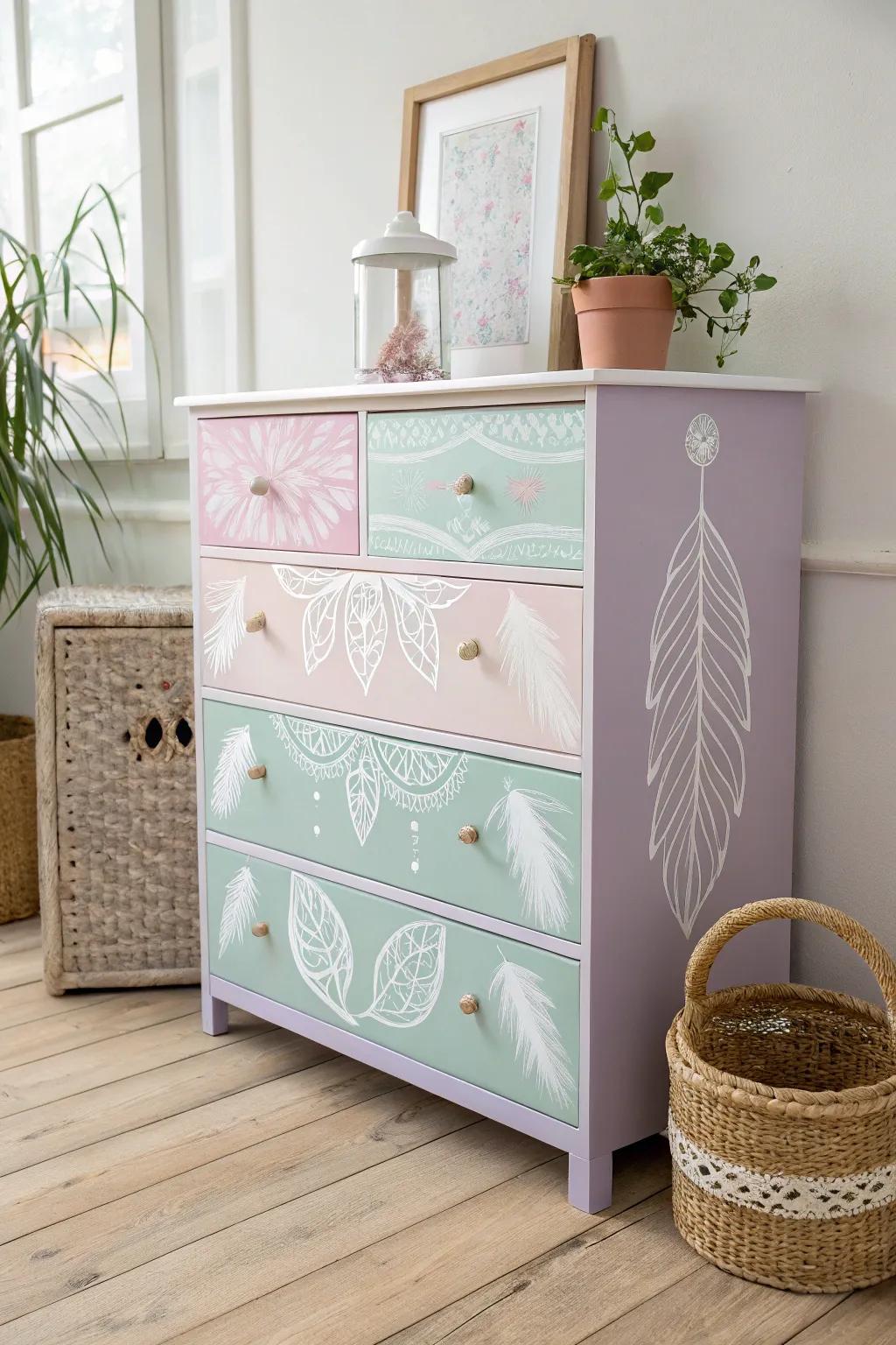 Transform your space with a touch of pastel magic and boho charm. 🌿✨ #UpcycledBeauty