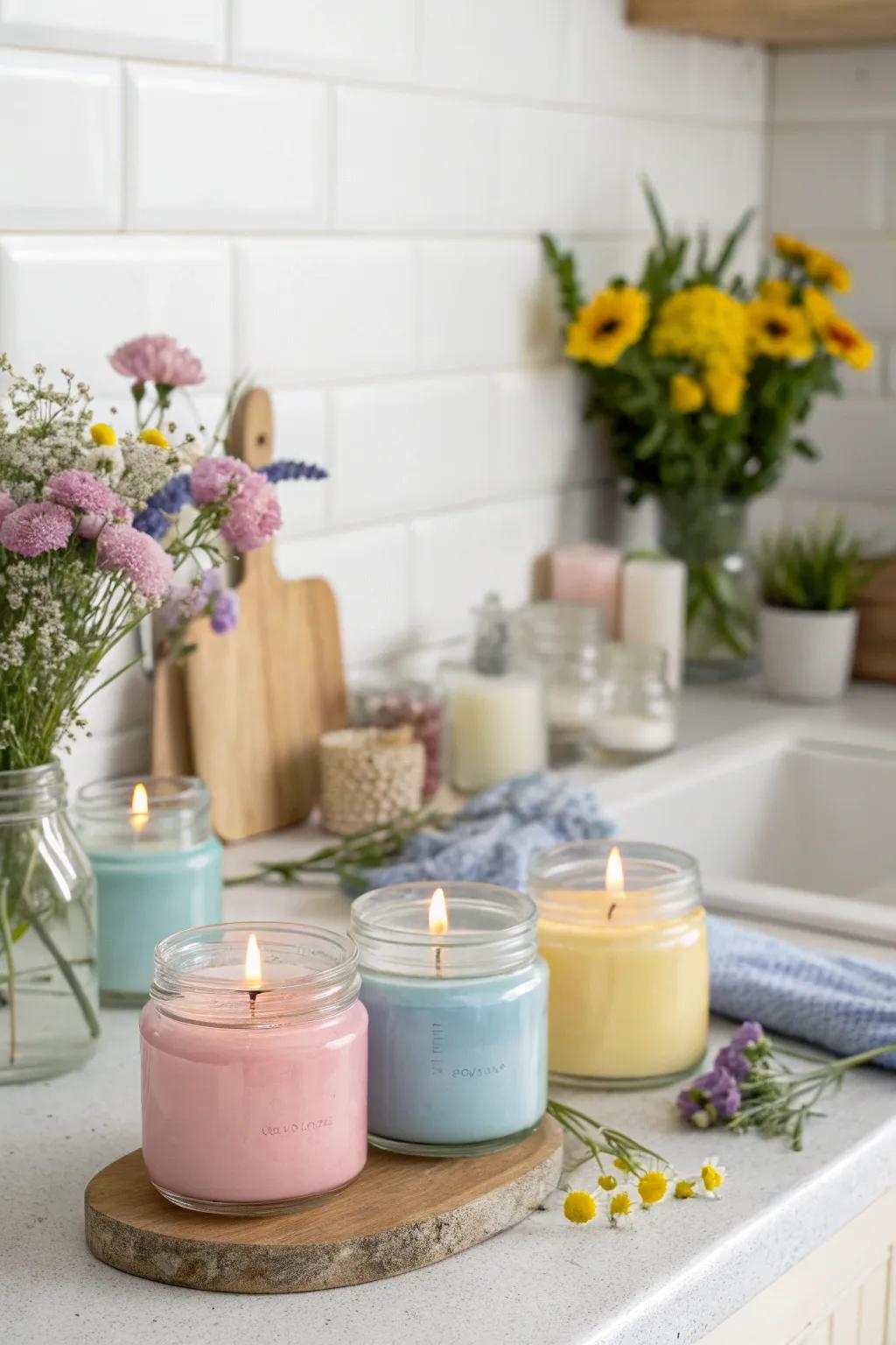 Handcrafted scented candles, perfect for adding a personal touch to any home.