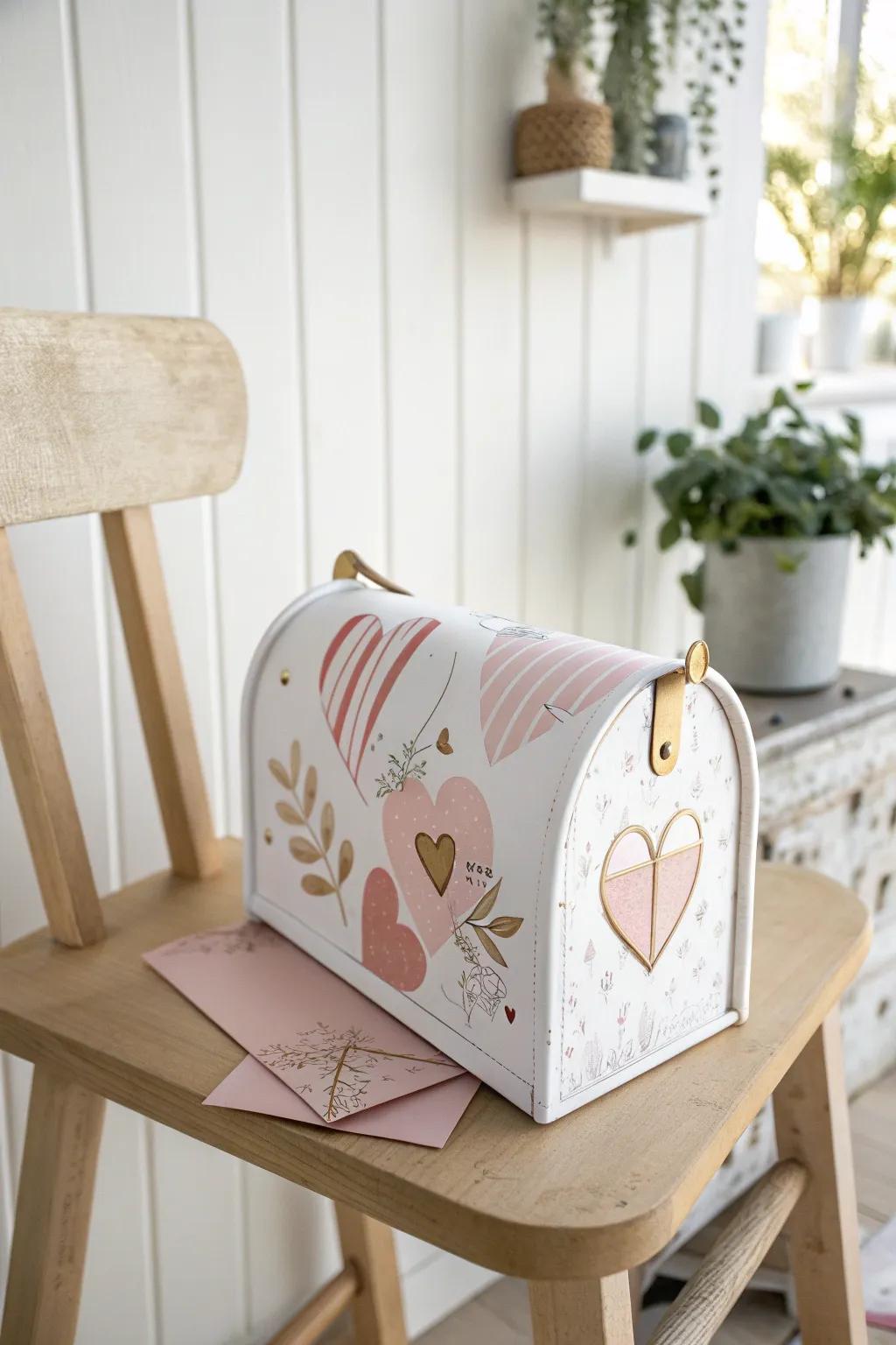 Crafted Charm: A minimalist Valentine mailbox that brings love and elegance to any space!