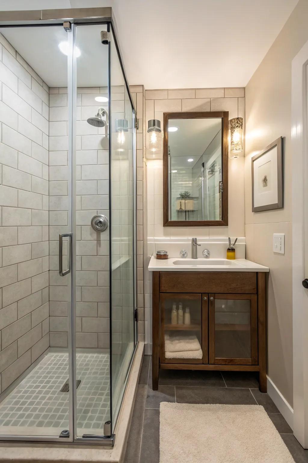 Alcove showers offer a sleek, space-saving solution for small bathrooms.