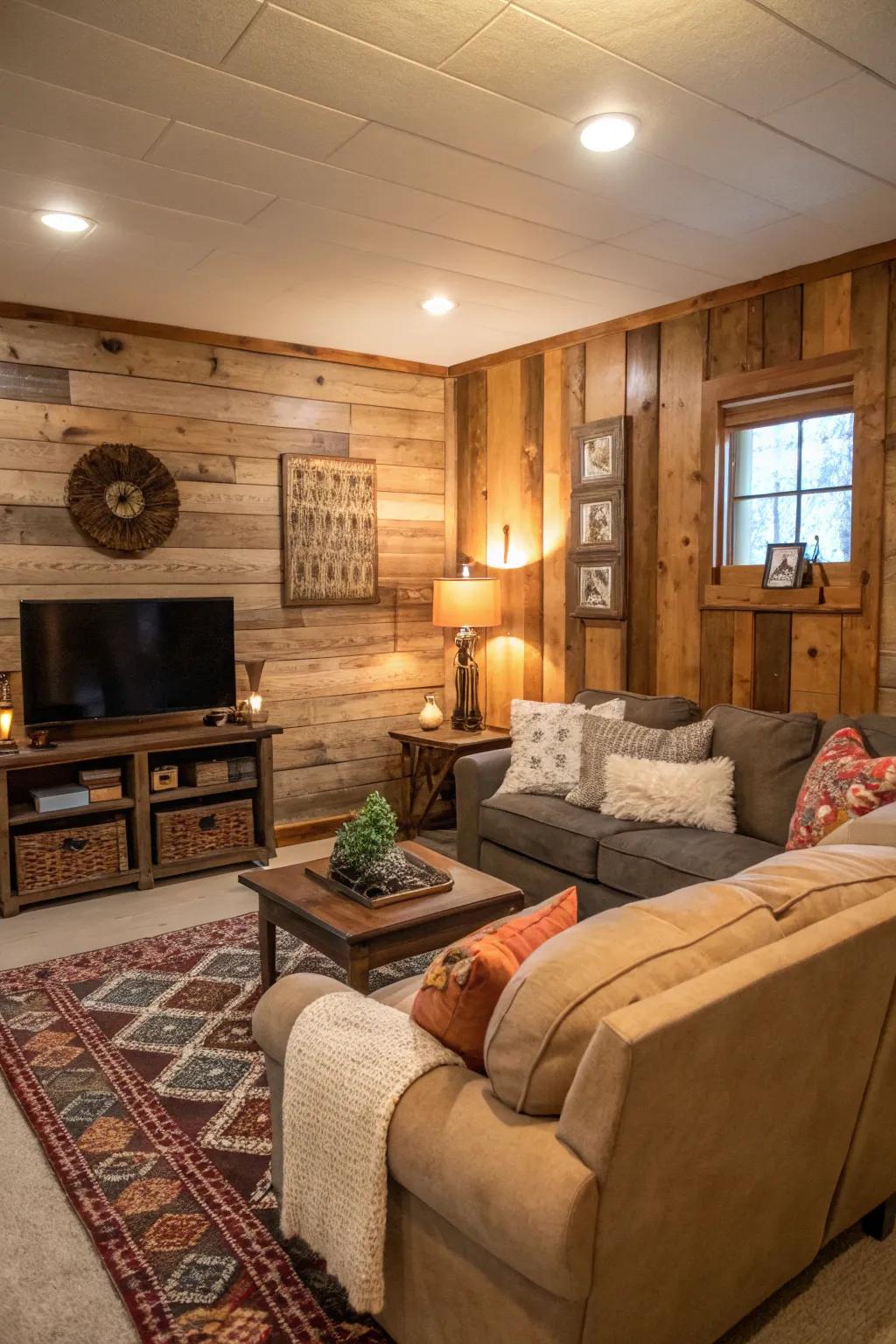 Wood paneling adds warmth and texture to your space.