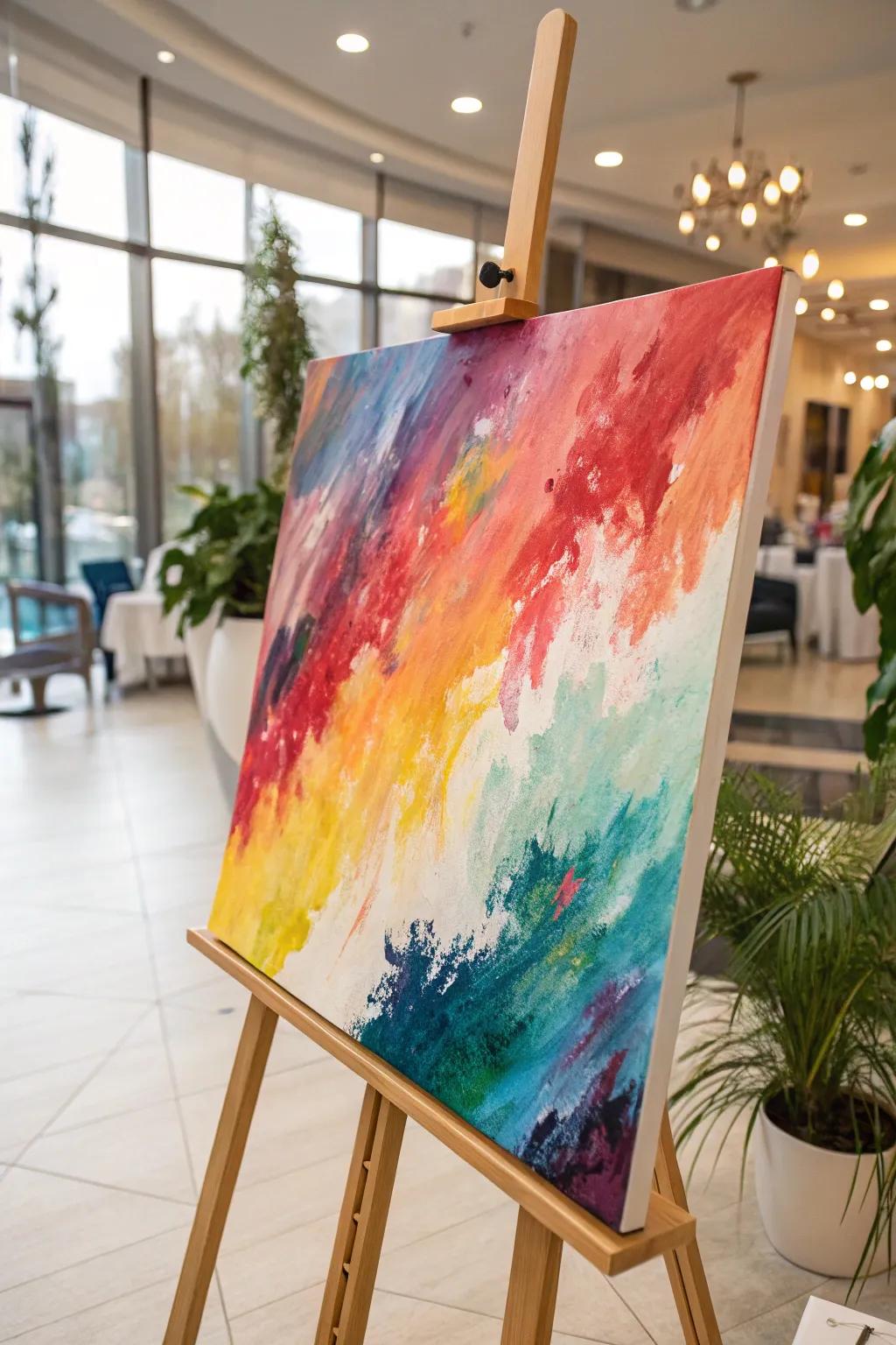 An abstract watercolor canvas bursting with vibrant colors.