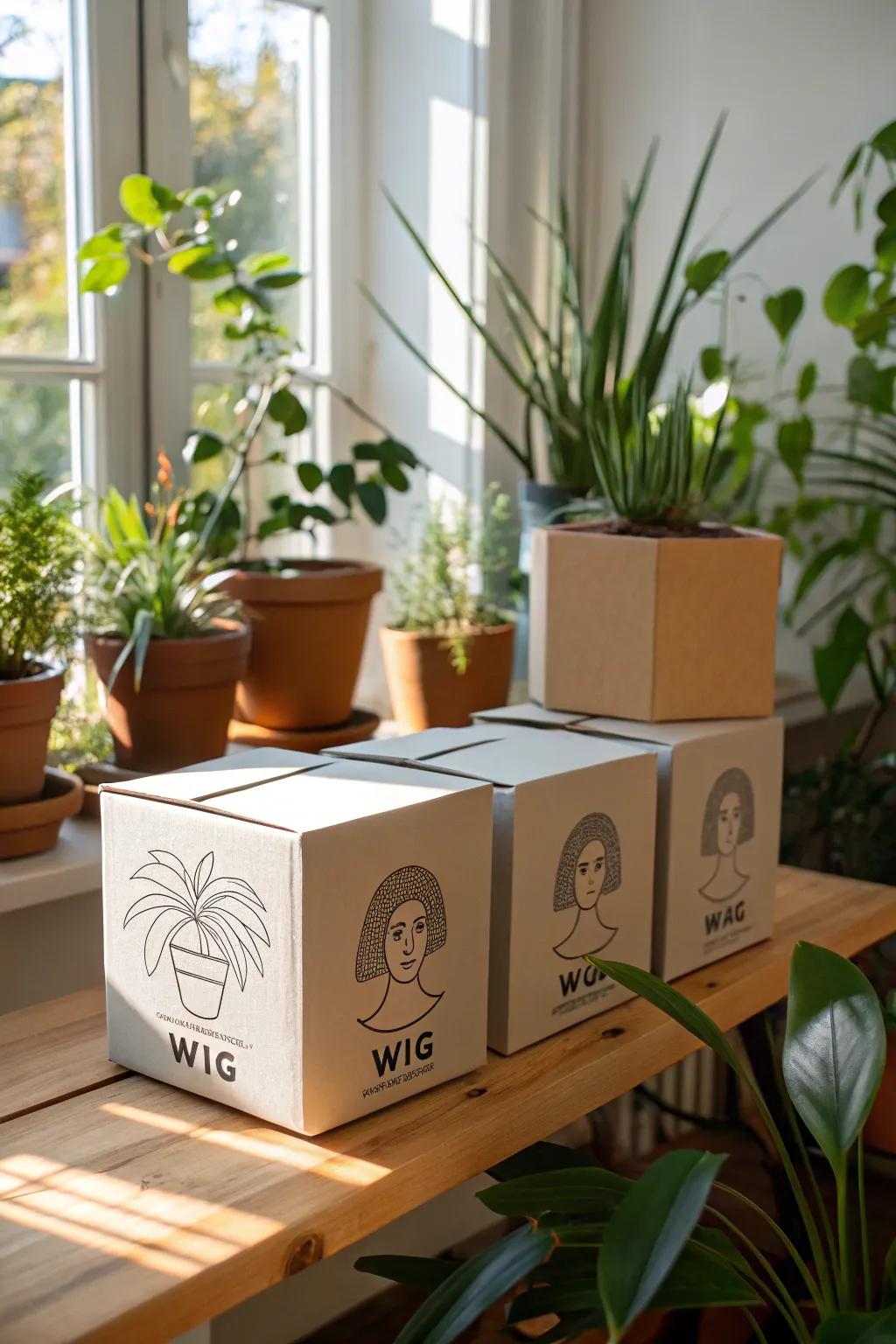 Eco-friendly cardboard boxes with a minimalist vibe.