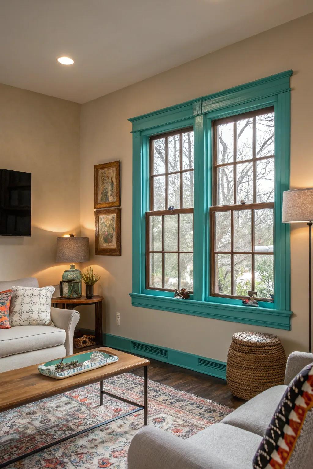 Bold colors can make your window trim the star of the room.