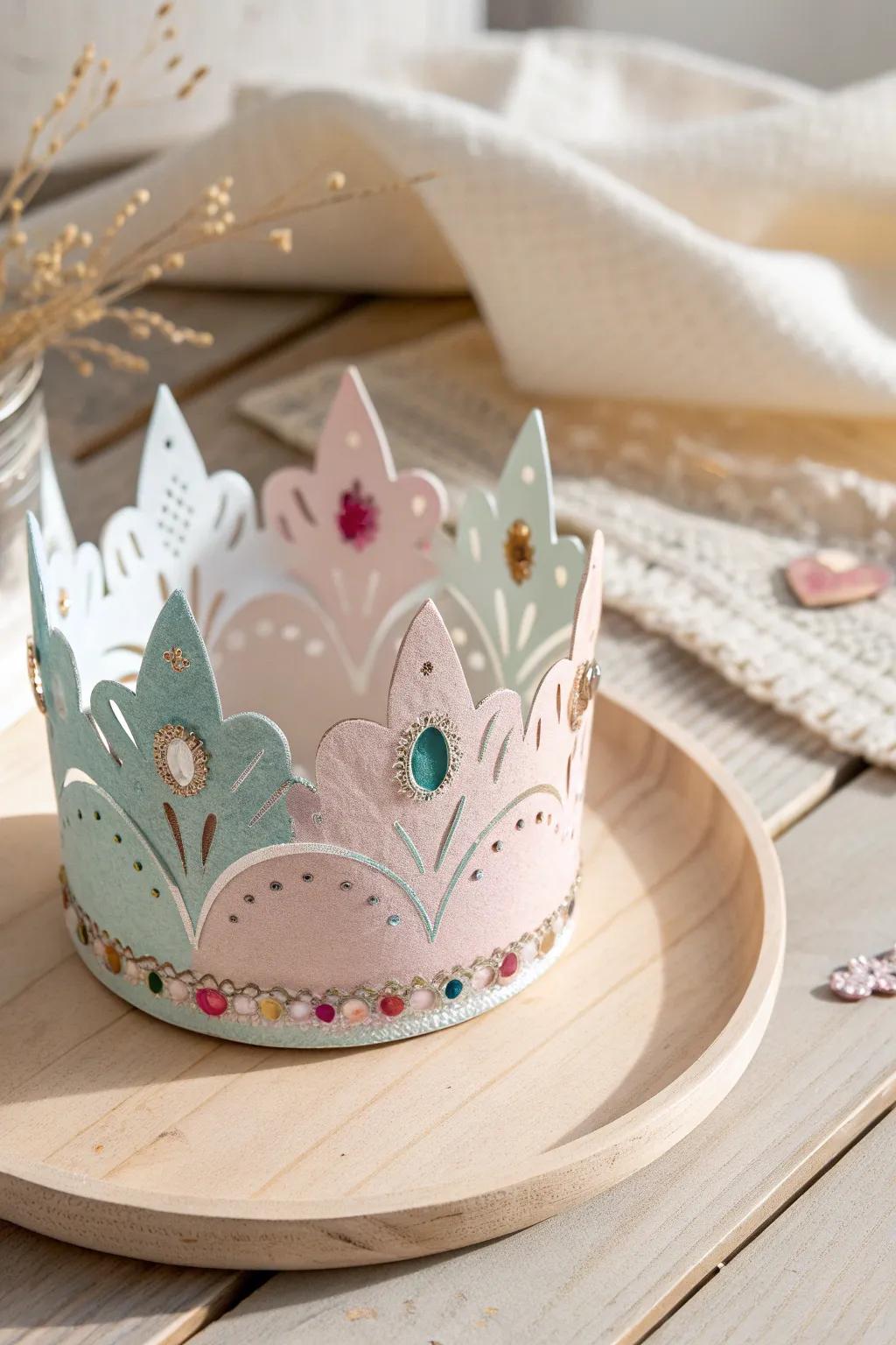 Crafted with love: A simple yet stunning paper plate crown for little royals.