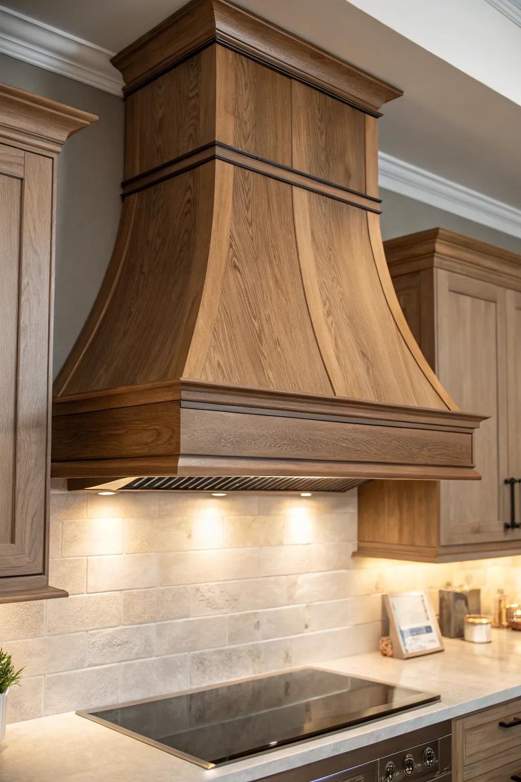 Embrace minimalist elegance with a sleek, modern wood hood—where craftsmanship meets simplicity.