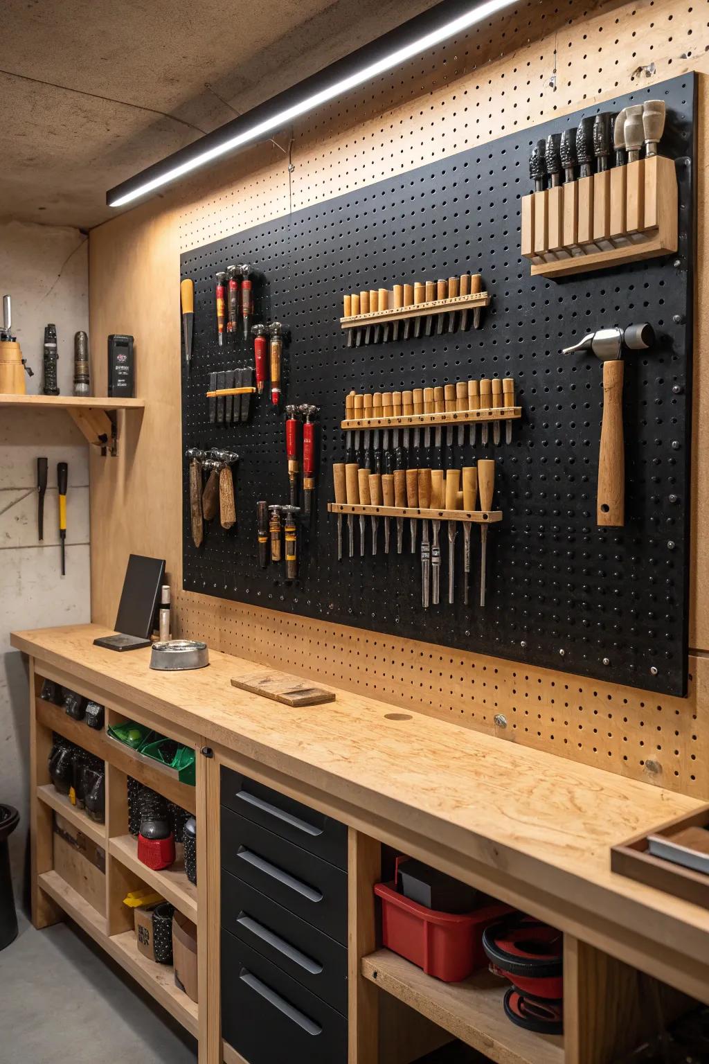 Transform your workspace with smart tool storage solutions that blend functionality and style.