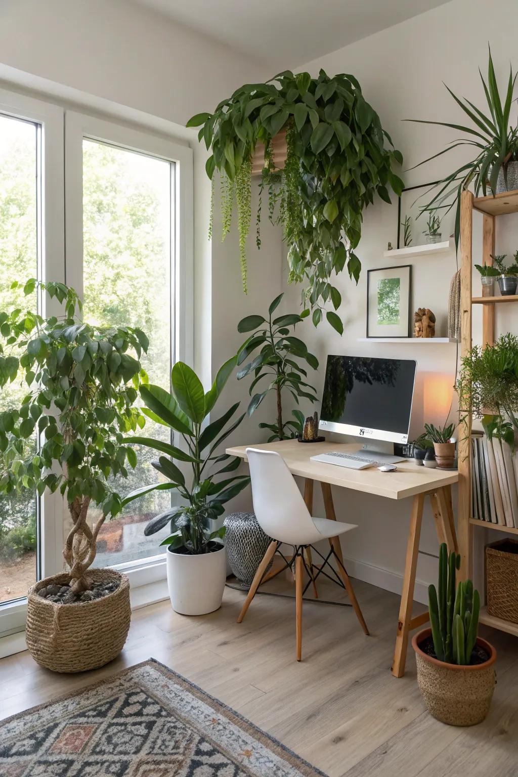 Indoor plants bring life and tranquility to your workspace.