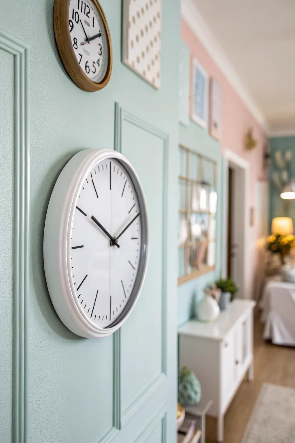 A decorative wall clock is a functional art piece for any room.