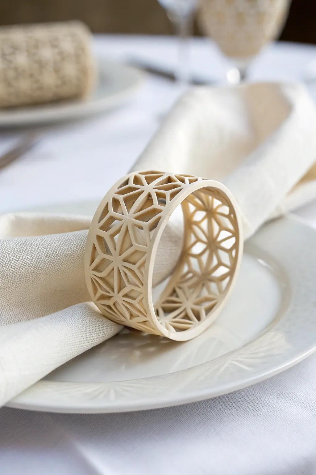 Add a touch of elegance to your table with these 3D printed napkin rings, perfect for Mother's Day.