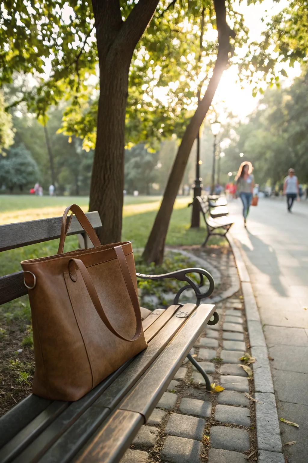 Style meets function with a personalized leather tote.