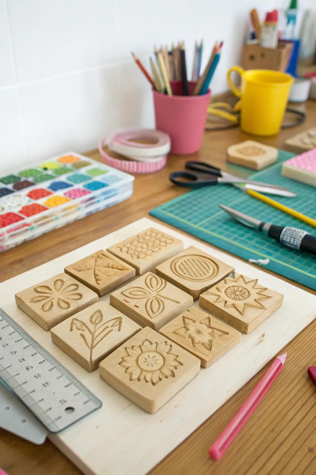 Stamp your creativity with DIY eraser stamps.