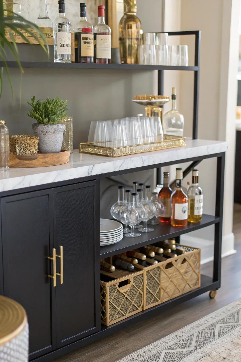 Craft a chic bar area on a budget with a DIY dry bar.