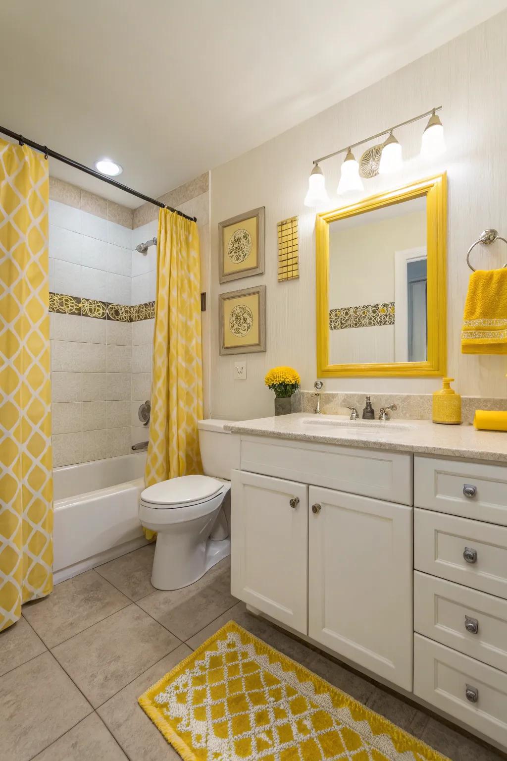 Buttercup yellow accents add a burst of energy and joy.